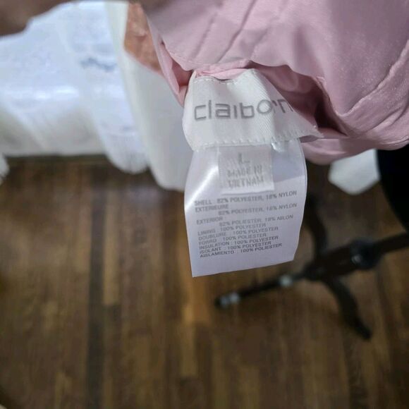 Liz Claiborne Reversible Quilted Coat Jacket Large Women Pink Paisley Lightweigt - Picture 11 of 11